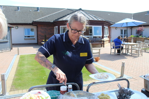 Sharon Chalmers at the BBQ at Mosswood Care Home on International Nurses Day